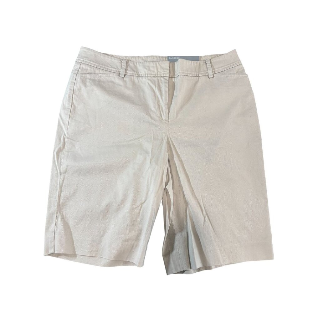 Talbots Womens Perfect Shorts 10.5 Inseam Size 10 Beige 98% Cotton & 2% Spandex